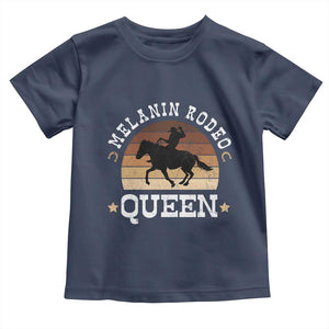 African Melanin Rodeo Queen Toddler T Shirt Cowgirl Riding Horse Cowgirls Retro