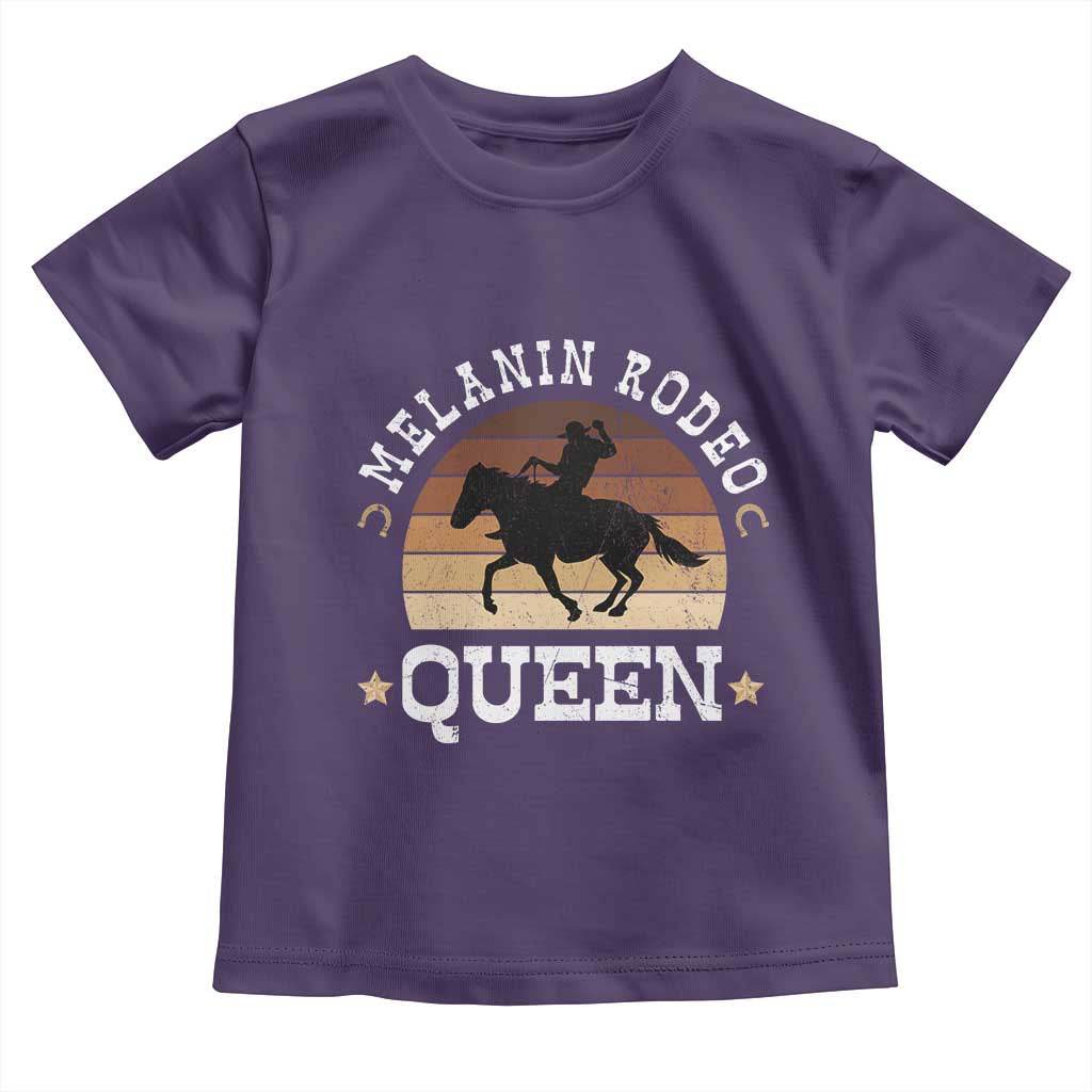 African Melanin Rodeo Queen Toddler T Shirt Cowgirl Riding Horse Cowgirls Retro