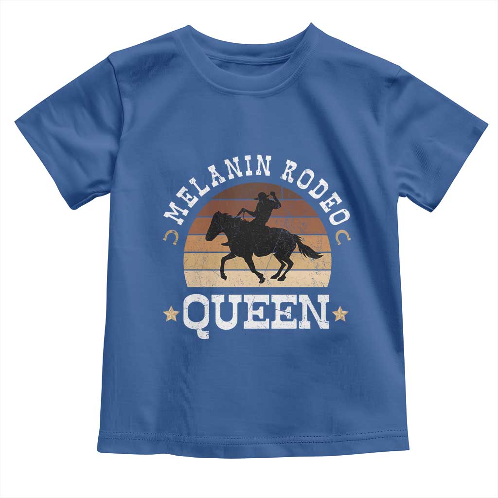 African Melanin Rodeo Queen Toddler T Shirt Cowgirl Riding Horse Cowgirls Retro
