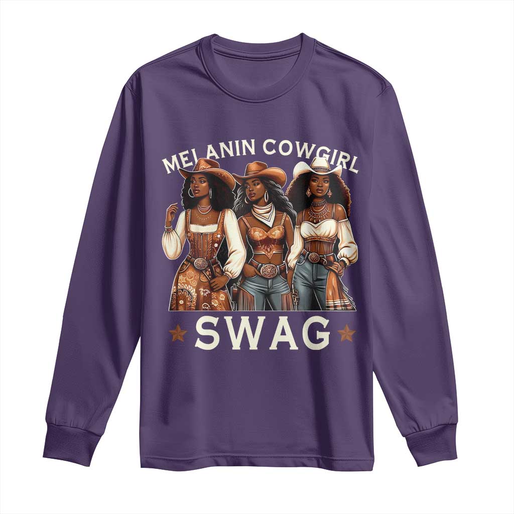 African Melanin Cowgirl Swag Long Sleeve Shirt Slay Cowgirls Black History