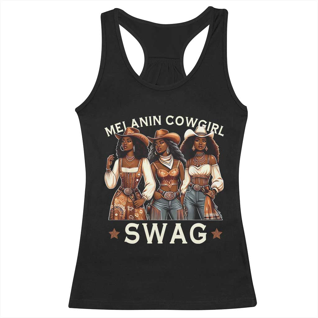 African Melanin Cowgirl Swag Racerback Tank Top Slay Cowgirls Black History