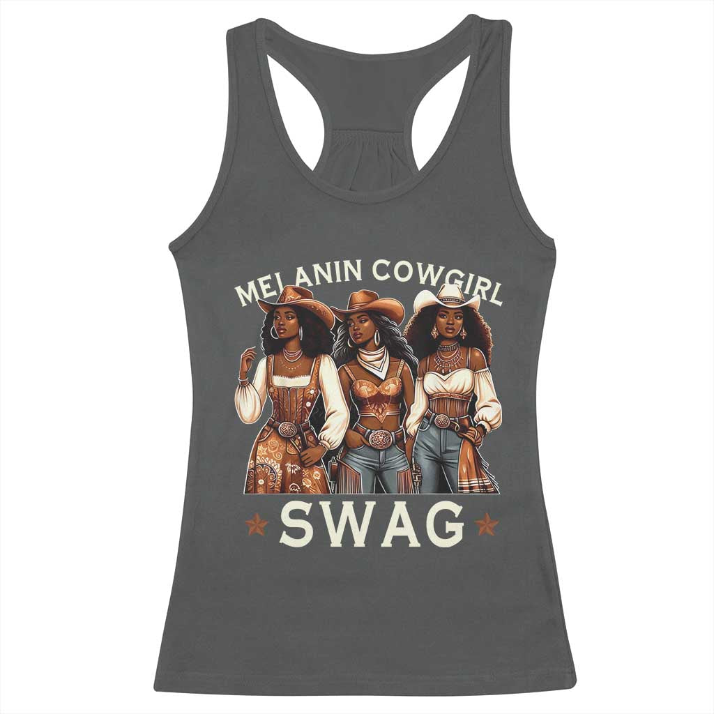 African Melanin Cowgirl Swag Racerback Tank Top Slay Cowgirls Black History
