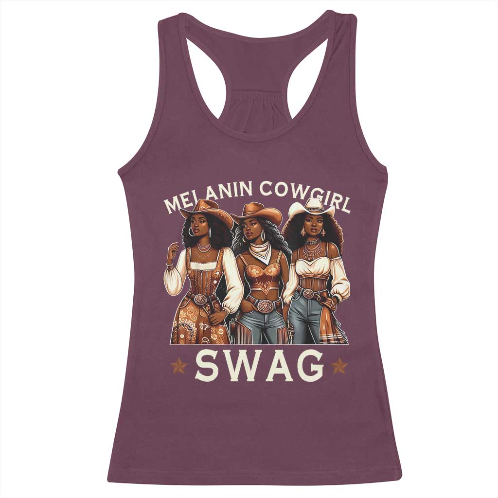 African Melanin Cowgirl Swag Racerback Tank Top Slay Cowgirls Black History