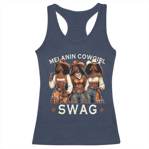 African Melanin Cowgirl Swag Racerback Tank Top Slay Cowgirls Black History