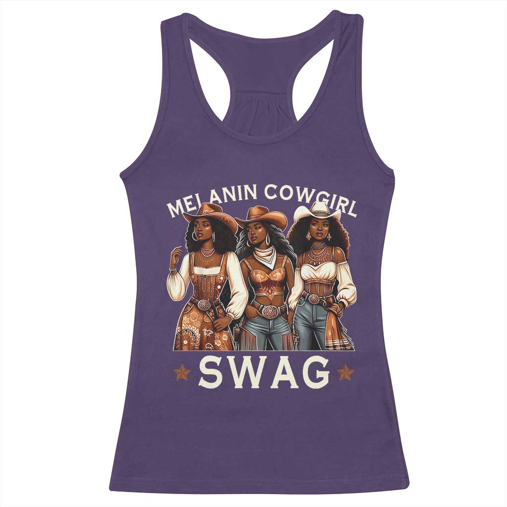 African Melanin Cowgirl Swag Racerback Tank Top Slay Cowgirls Black History