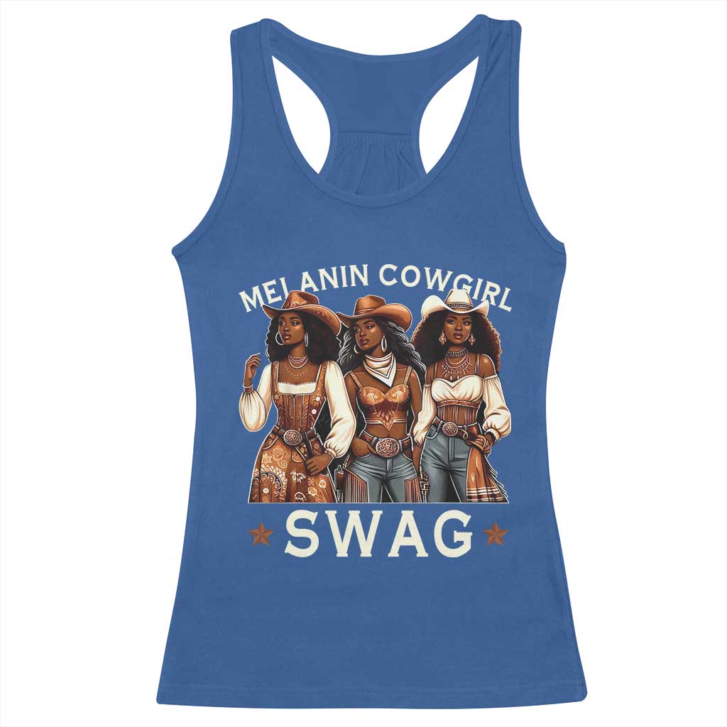 African Melanin Cowgirl Swag Racerback Tank Top Slay Cowgirls Black History