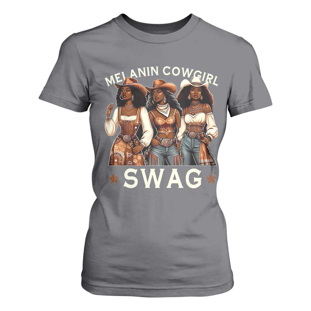 African Melanin Cowgirl Swag T Shirt For Women Slay Cowgirls Black History