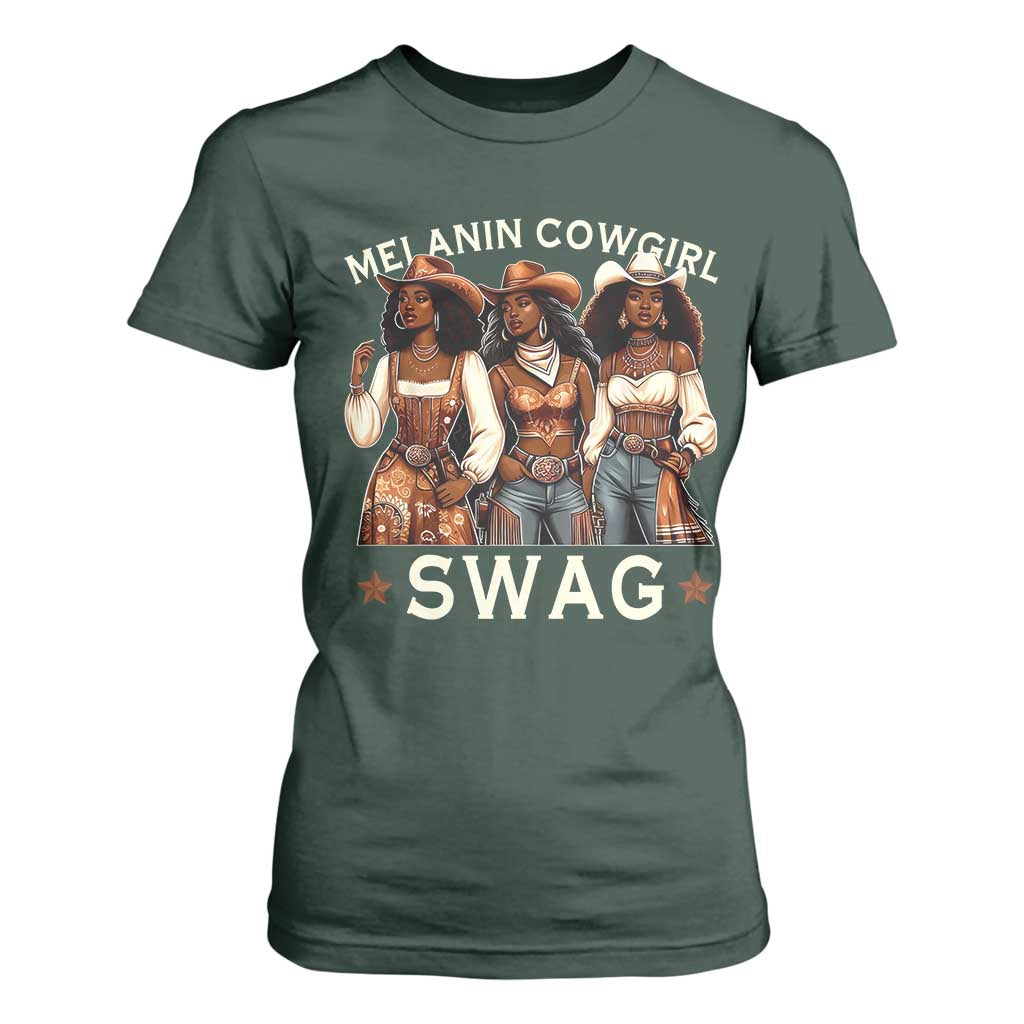 African Melanin Cowgirl Swag T Shirt For Women Slay Cowgirls Black History
