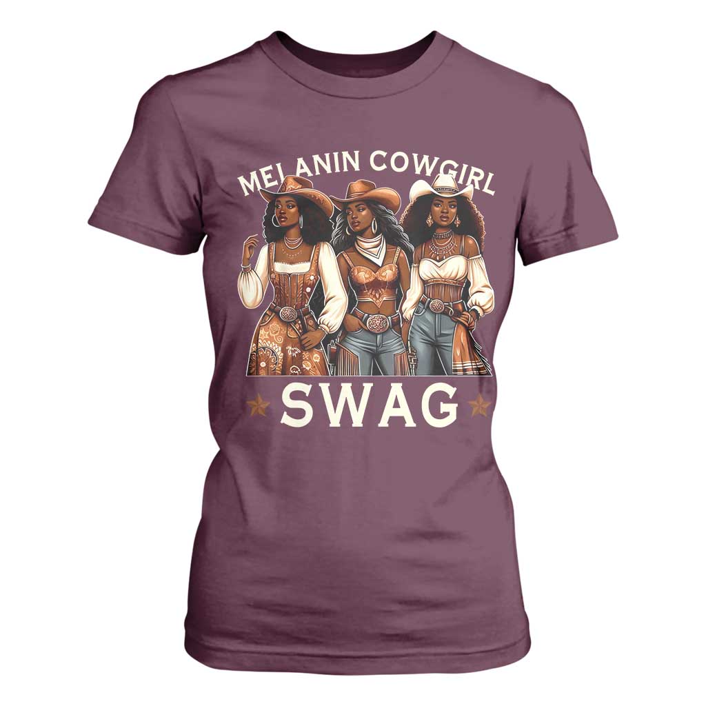 African Melanin Cowgirl Swag T Shirt For Women Slay Cowgirls Black History