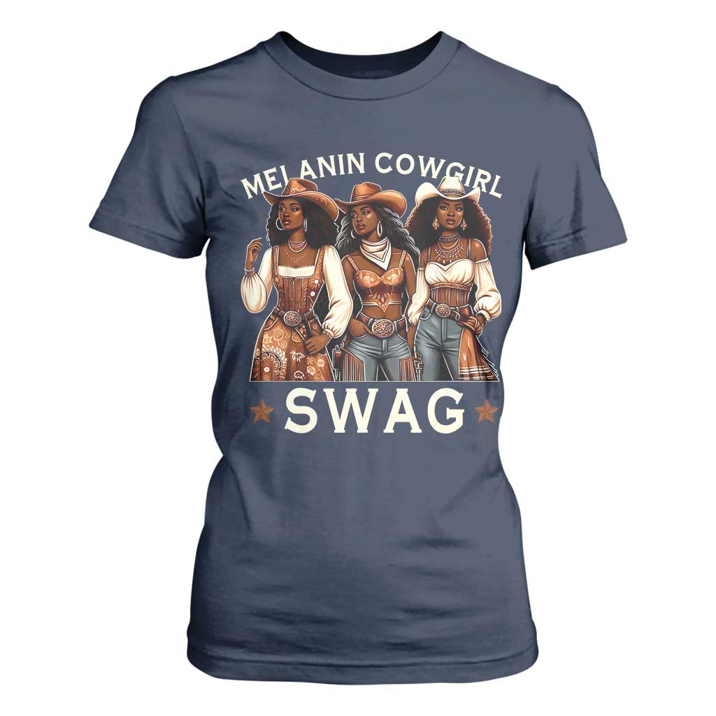 African Melanin Cowgirl Swag T Shirt For Women Slay Cowgirls Black History