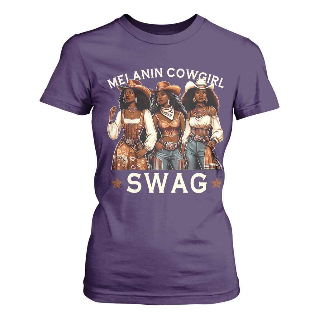 African Melanin Cowgirl Swag T Shirt For Women Slay Cowgirls Black History