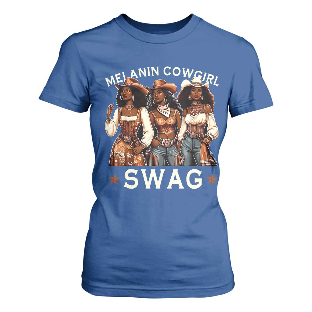 African Melanin Cowgirl Swag T Shirt For Women Slay Cowgirls Black History