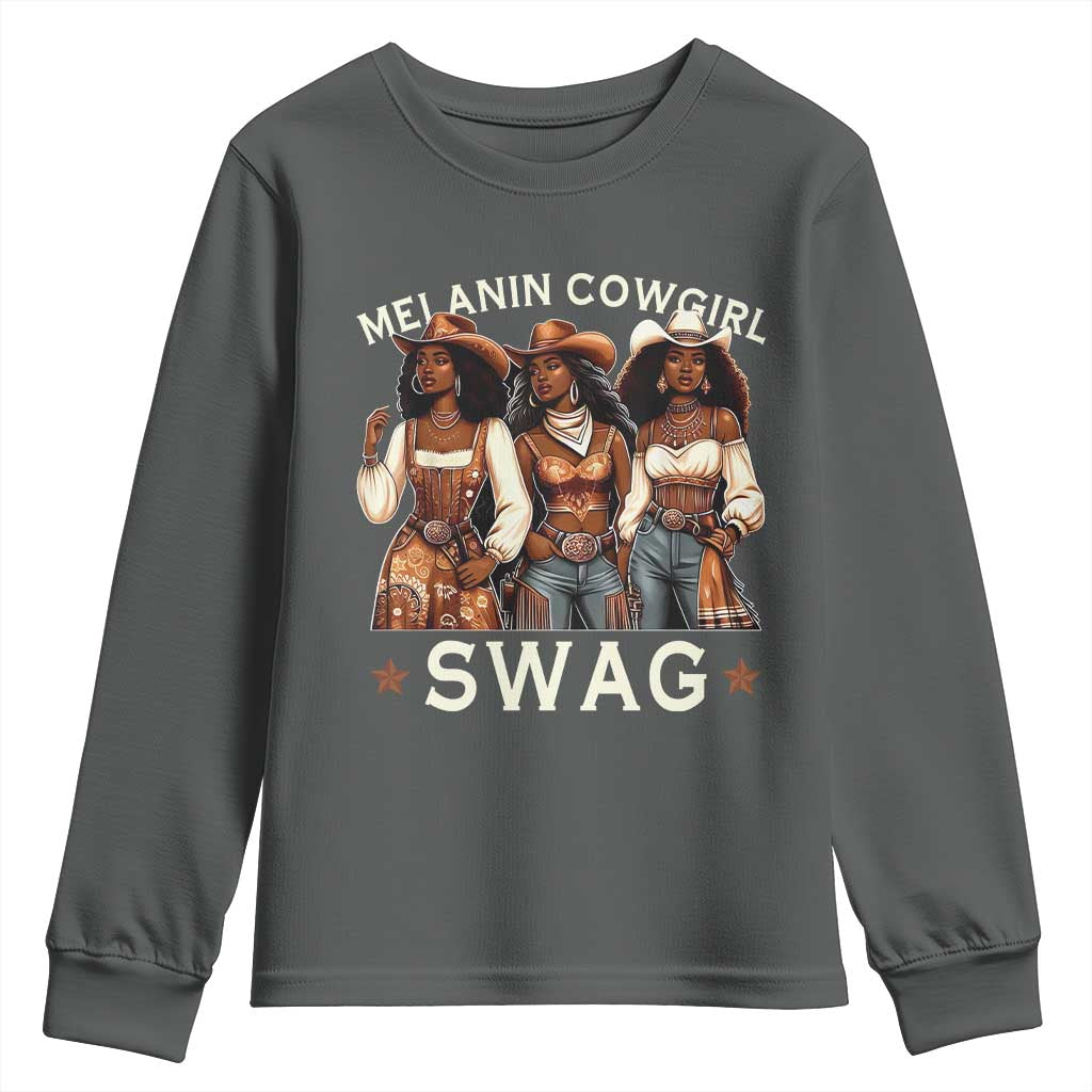 African Melanin Cowgirl Swag Youth Sweatshirt Slay Cowgirls Black History