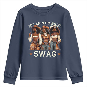 African Melanin Cowgirl Swag Youth Sweatshirt Slay Cowgirls Black History