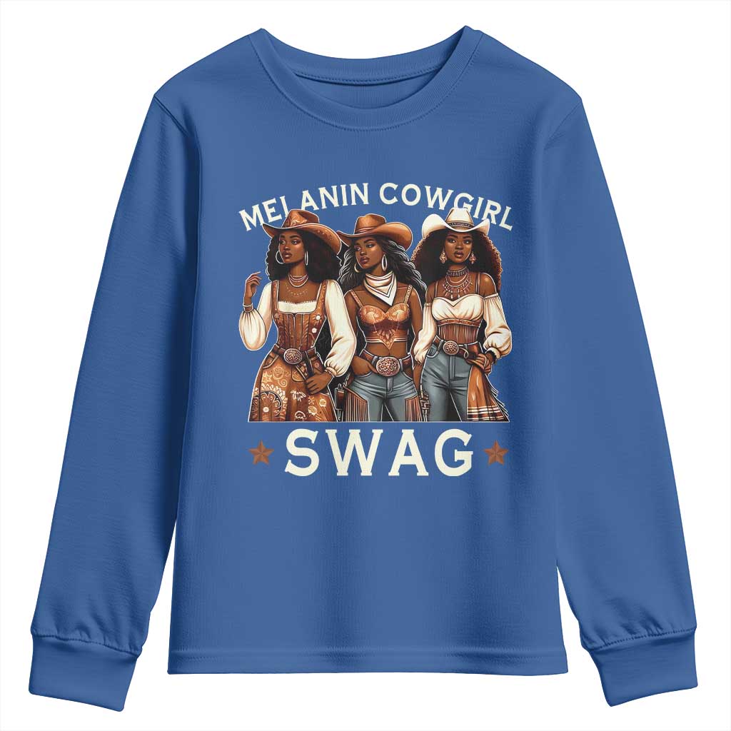 African Melanin Cowgirl Swag Youth Sweatshirt Slay Cowgirls Black History