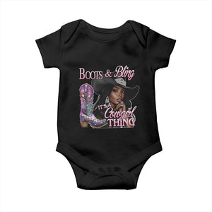 Melanin Cowgirl Boots & Bling Baby Onesie It's A Cowgirl Thing Black Girls