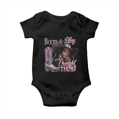 Melanin Cowgirl Boots & Bling Baby Onesie It's A Cowgirl Thing Black Girls