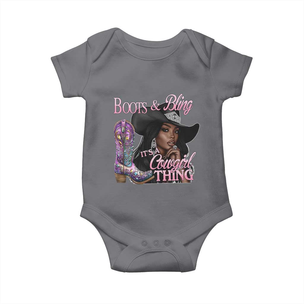 Melanin Cowgirl Boots & Bling Baby Onesie It's A Cowgirl Thing Black Girls
