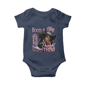 Melanin Cowgirl Boots & Bling Baby Onesie It's A Cowgirl Thing Black Girls