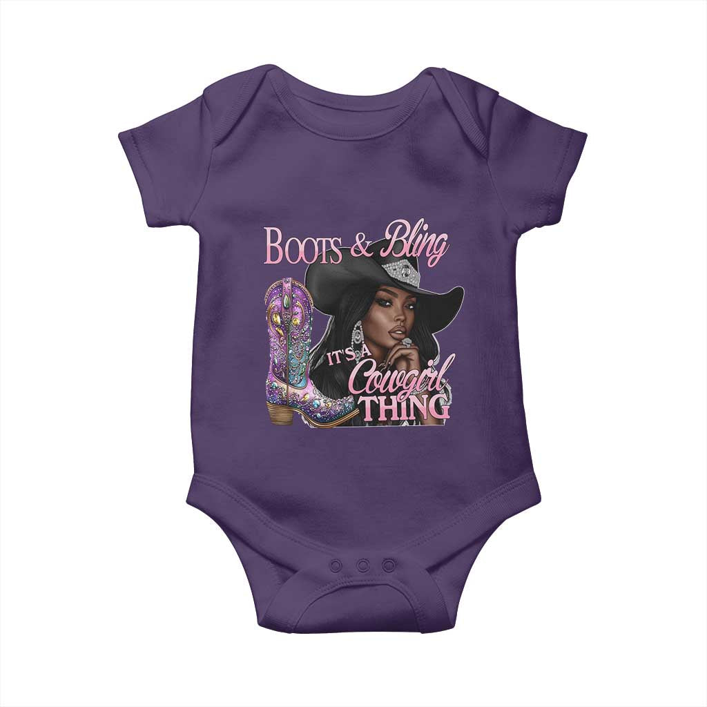 Melanin Cowgirl Boots & Bling Baby Onesie It's A Cowgirl Thing Black Girls