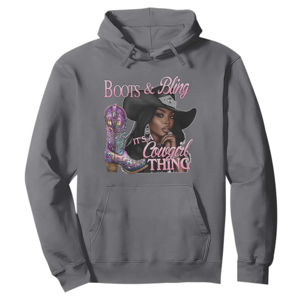 Melanin Cowgirl Boots & Bling Hoodie It's A Cowgirl Thing Black Girls