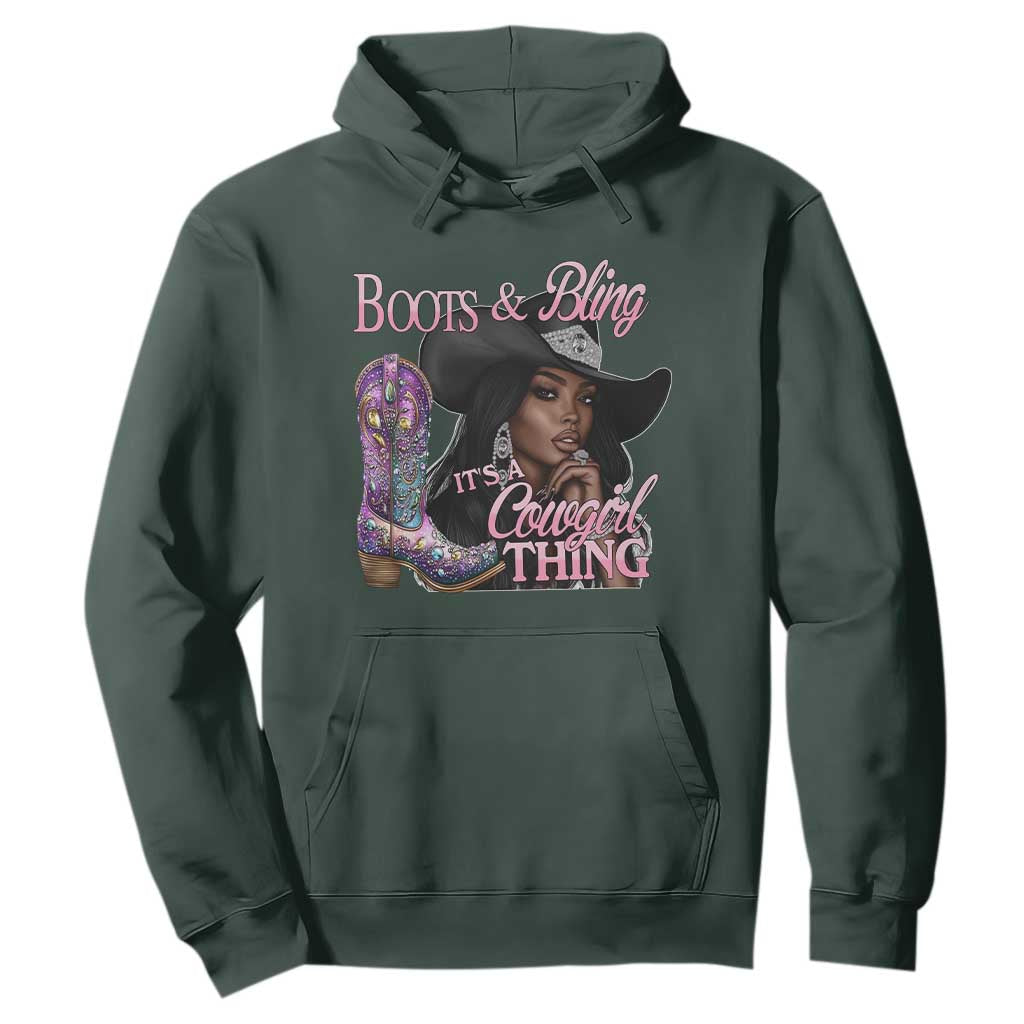 Melanin Cowgirl Boots & Bling Hoodie It's A Cowgirl Thing Black Girls
