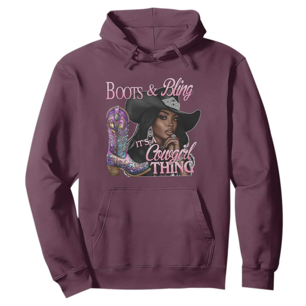 Melanin Cowgirl Boots & Bling Hoodie It's A Cowgirl Thing Black Girls
