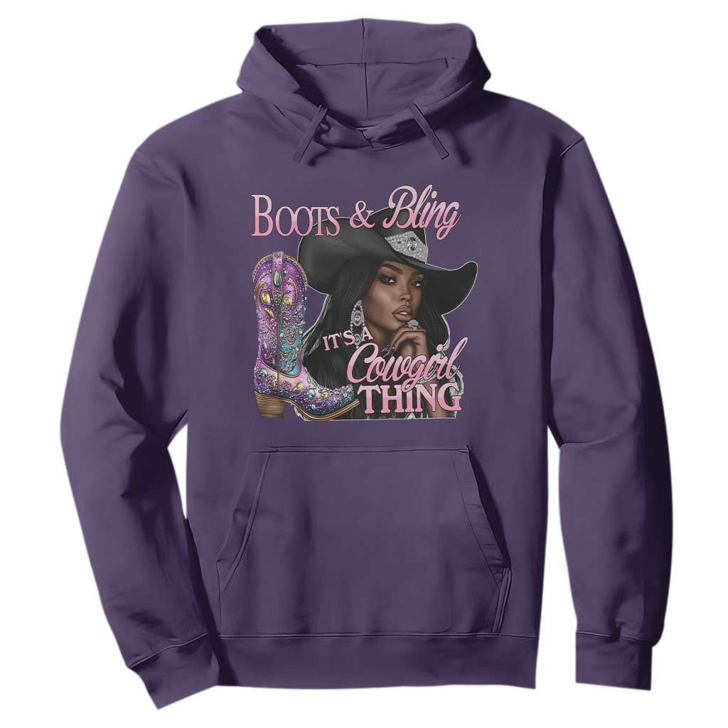 Melanin Cowgirl Boots & Bling Hoodie It's A Cowgirl Thing Black Girls