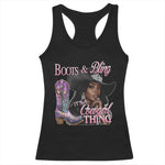 Melanin Cowgirl Boots & Bling Racerback Tank Top It's A Cowgirl Thing Black Girls