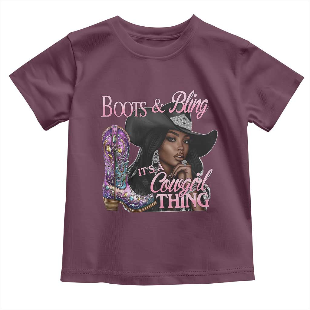 Melanin Cowgirl Boots & Bling Toddler T Shirt It's A Cowgirl Thing Black Girls