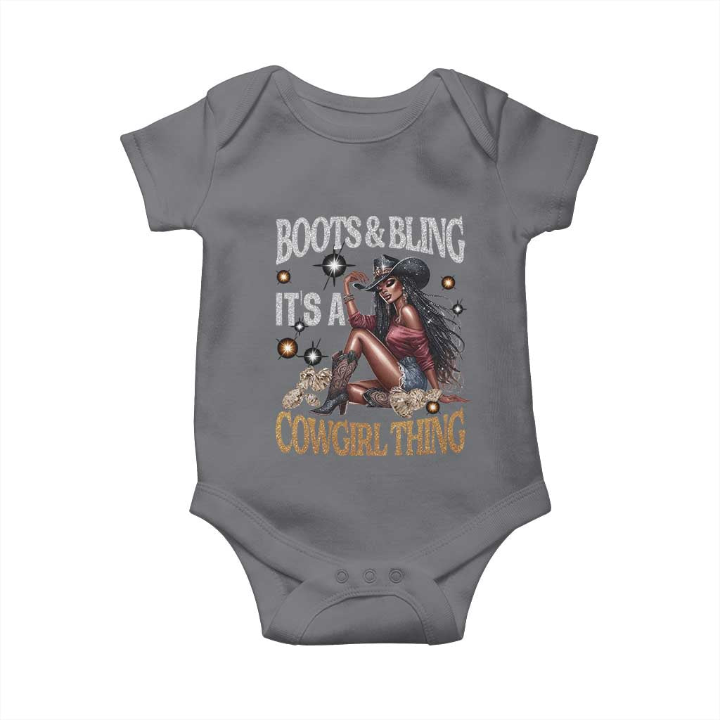 African Melanin Cowgirl Baby Onesie Boots & Bling It's A Cowgirl Thing Black History