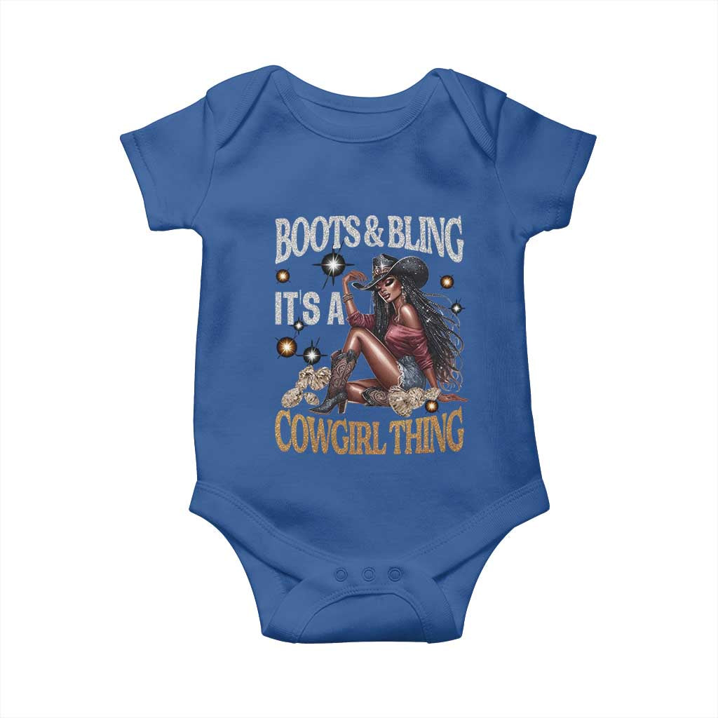 African Melanin Cowgirl Baby Onesie Boots & Bling It's A Cowgirl Thing Black History