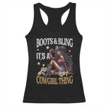 African Melanin Cowgirl Racerback Tank Top Boots & Bling It's A Cowgirl Thing Black History