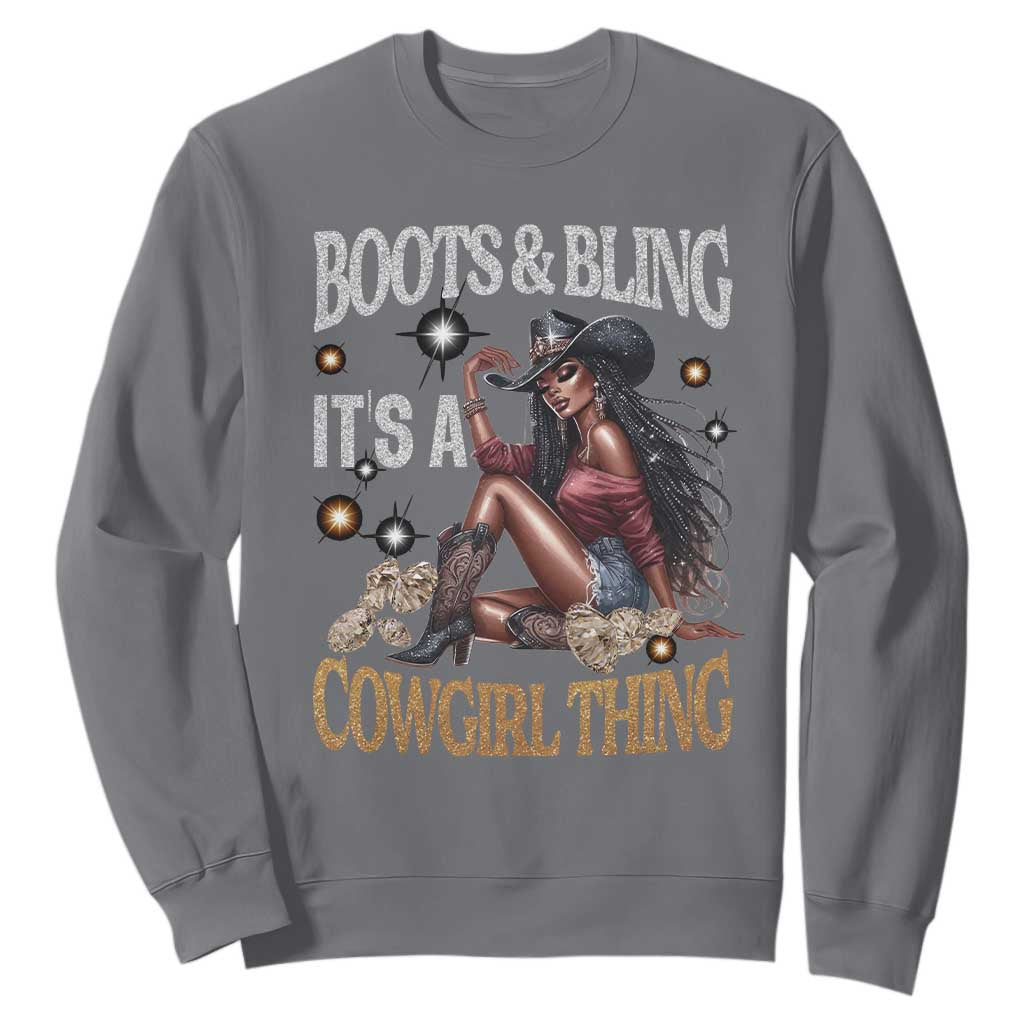 African Melanin Cowgirl Sweatshirt Boots & Bling It's A Cowgirl Thing Black History