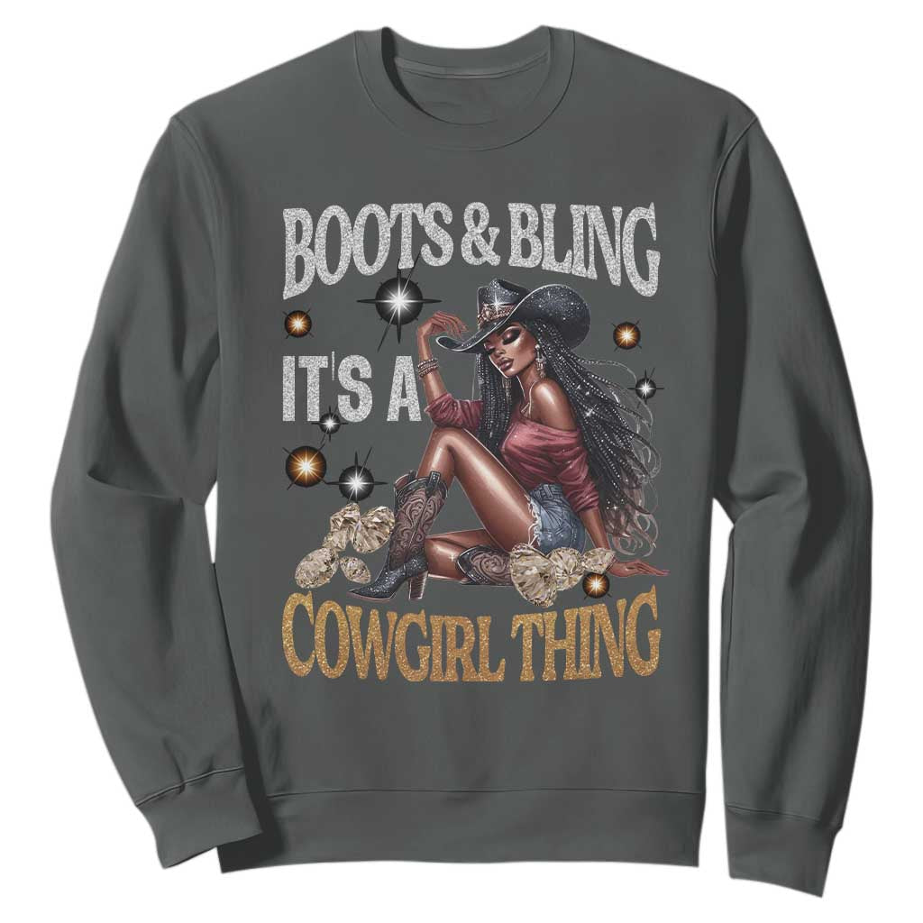 African Melanin Cowgirl Sweatshirt Boots & Bling It's A Cowgirl Thing Black History