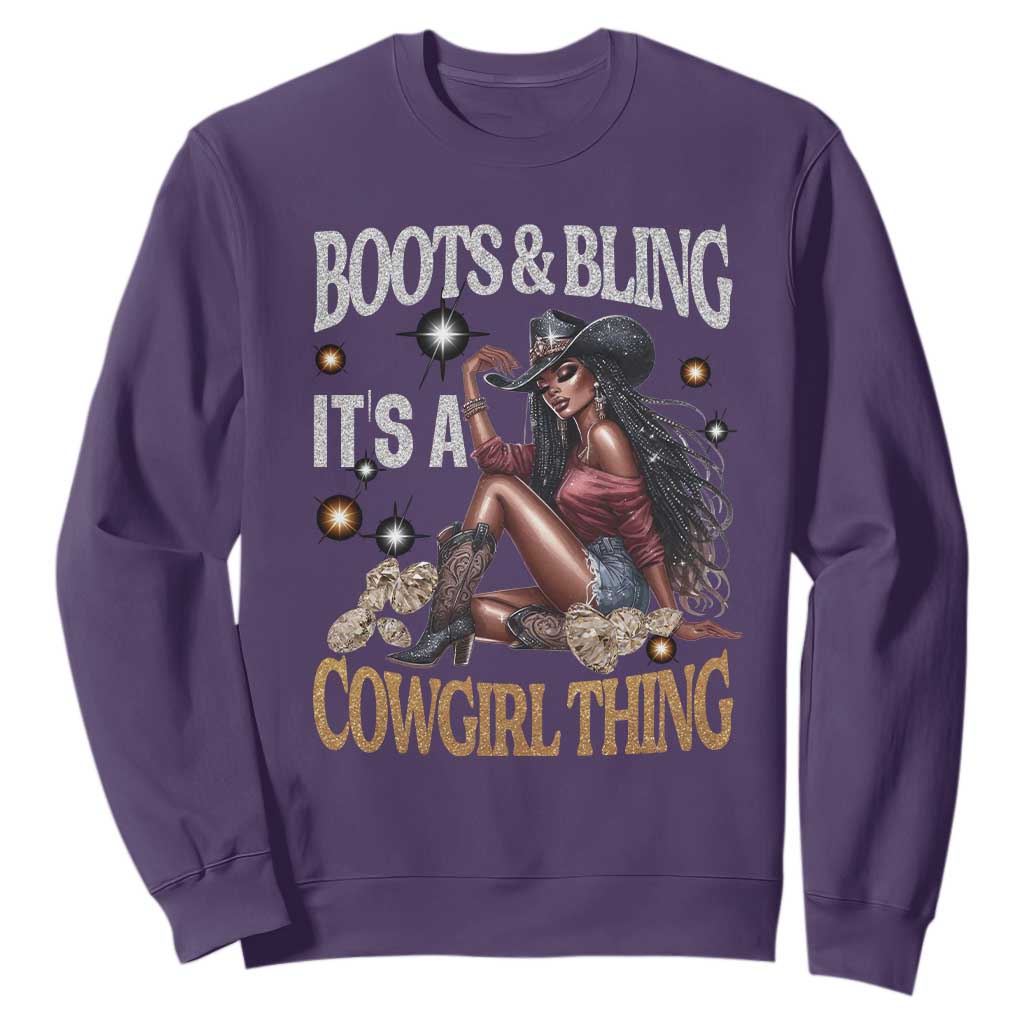 African Melanin Cowgirl Sweatshirt Boots & Bling It's A Cowgirl Thing Black History