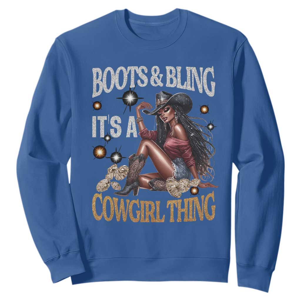 African Melanin Cowgirl Sweatshirt Boots & Bling It's A Cowgirl Thing Black History