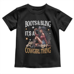 African Melanin Cowgirl Toddler T Shirt Boots & Bling It's A Cowgirl Thing Black History