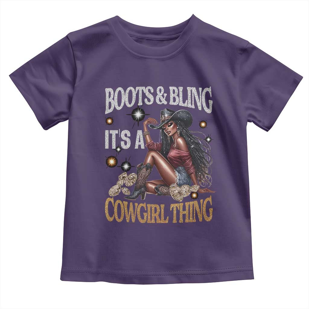 African Melanin Cowgirl Toddler T Shirt Boots & Bling It's A Cowgirl Thing Black History