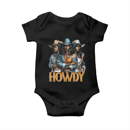 Howdy Melanin Cowgirl Baby Onesie Retro Western Rodeo Cowgirls Black History