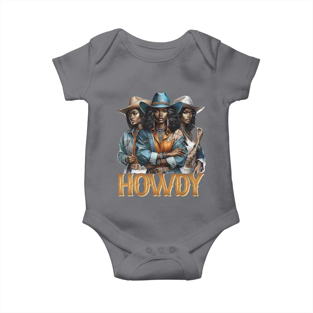 Howdy Melanin Cowgirl Baby Onesie Retro Western Rodeo Cowgirls Black History