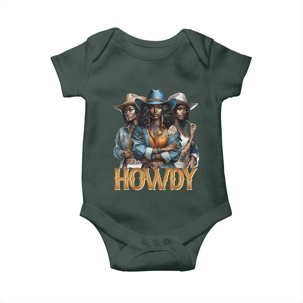 Howdy Melanin Cowgirl Baby Onesie Retro Western Rodeo Cowgirls Black History