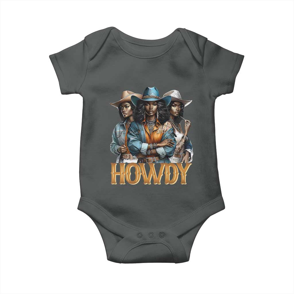 Howdy Melanin Cowgirl Baby Onesie Retro Western Rodeo Cowgirls Black History