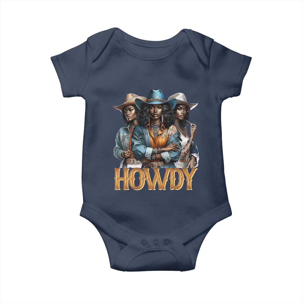 Howdy Melanin Cowgirl Baby Onesie Retro Western Rodeo Cowgirls Black History