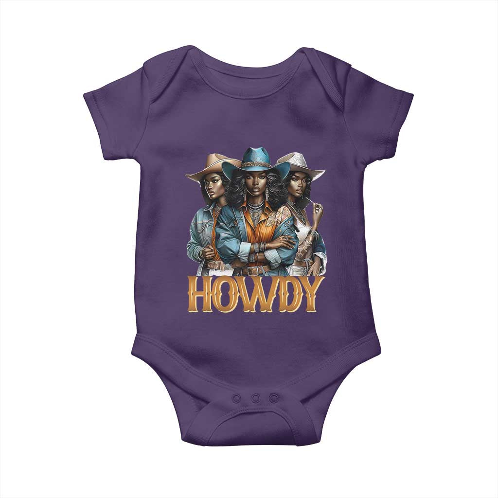 Howdy Melanin Cowgirl Baby Onesie Retro Western Rodeo Cowgirls Black History