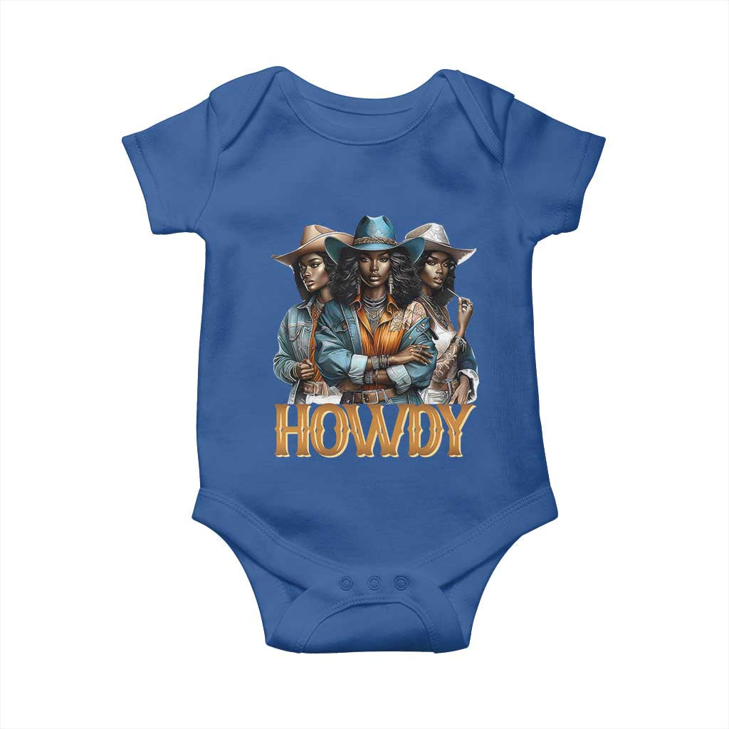 Howdy Melanin Cowgirl Baby Onesie Retro Western Rodeo Cowgirls Black History