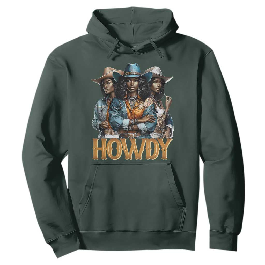Howdy Melanin Cowgirl Hoodie Retro Western Rodeo Cowgirls Black History