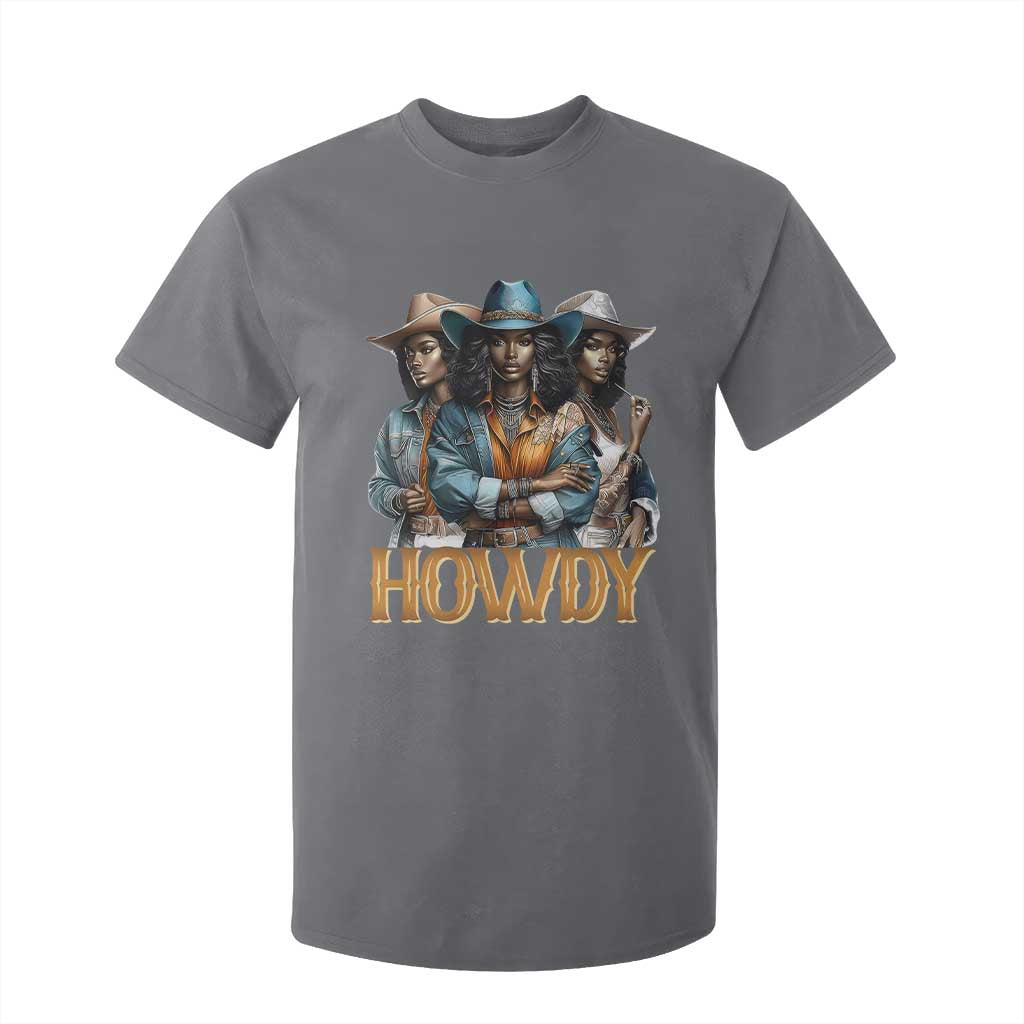 Howdy Melanin Cowgirl T Shirt For Kid Retro Western Rodeo Cowgirls Black History