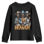 Howdy Melanin Cowgirl Youth Sweatshirt Retro Western Rodeo Cowgirls Black History