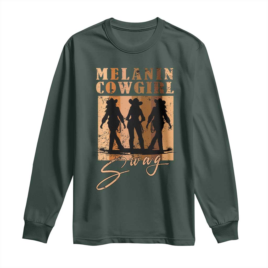 African Melanin Cowgirl Swag Long Sleeve Shirt Cowgirls Black History Pride Retro